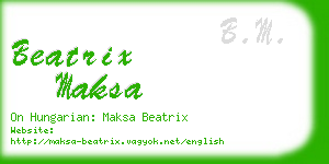 beatrix maksa business card